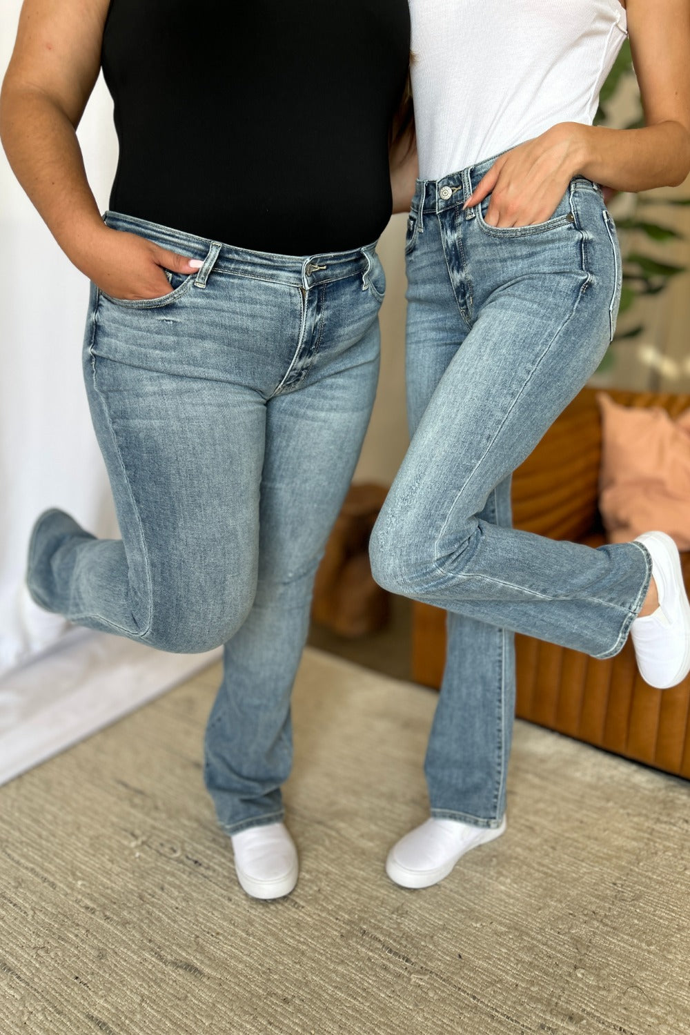 Judy Blue Full Size Medium Rise Bootcut Jeans Jeans JT's Designer Fashion