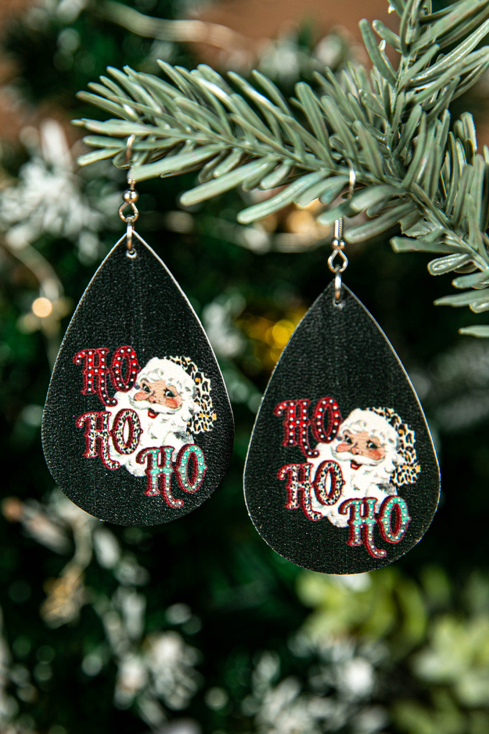 HO HO HO Santa Christmas Print Drop Earrings Jewelry JT's Designer Fashion