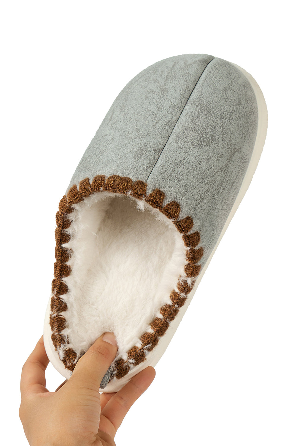 Medium Grey Thick Sole Plush Lined Home Slippers Slippers JT's Designer Fashion