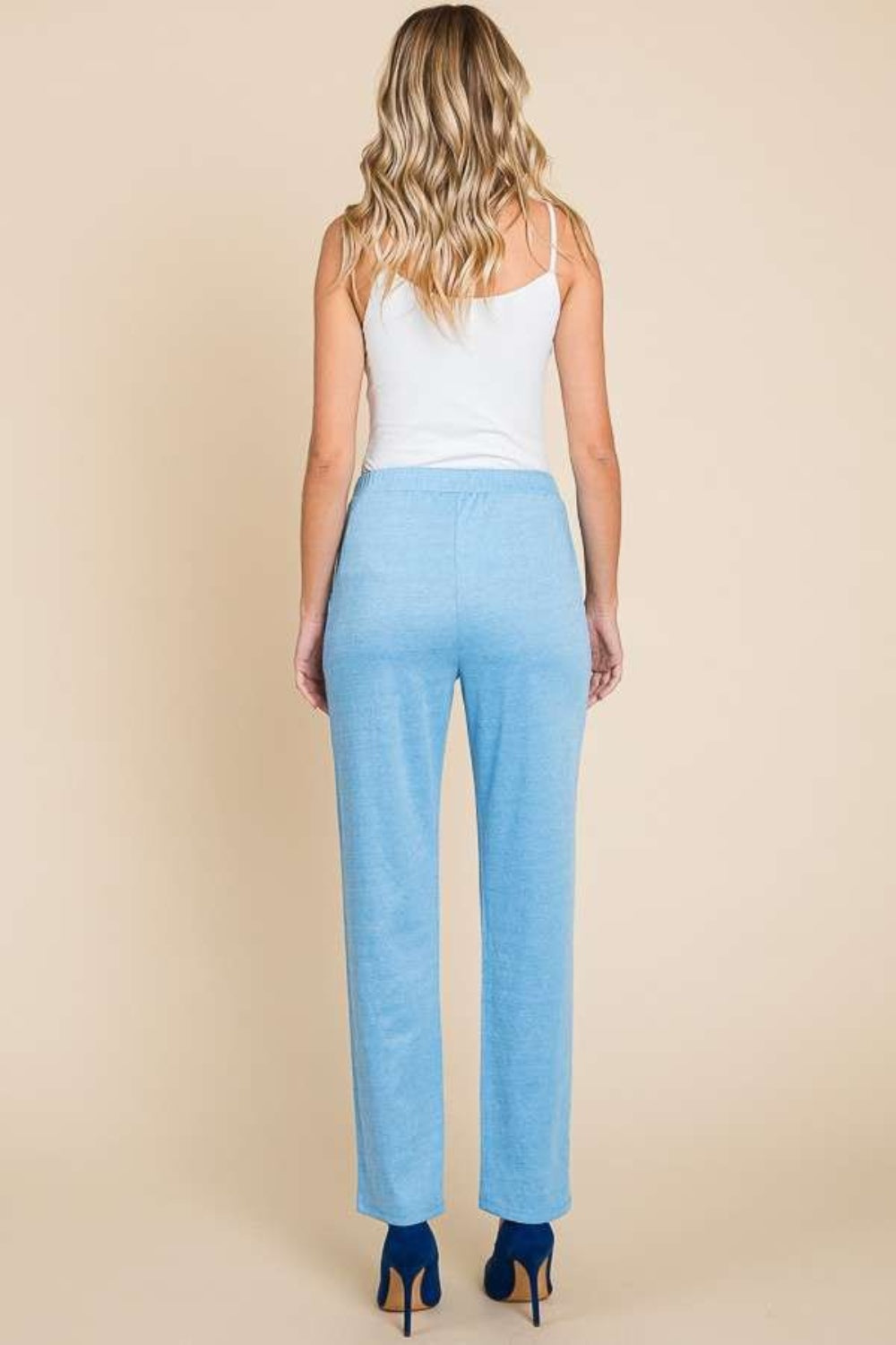 Pin Tuck Detail Slim Pants Pants & Culotte JT's Designer Fashion