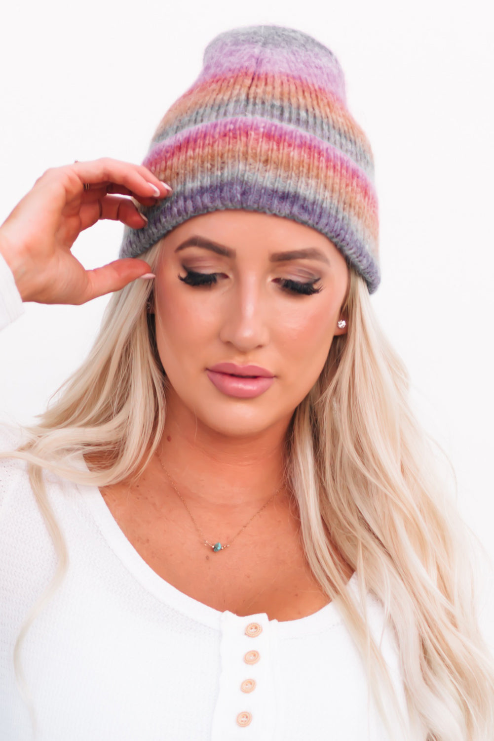 Multicolor Tie Dye Cuffed Beanie Hats & Caps JT's Designer Fashion