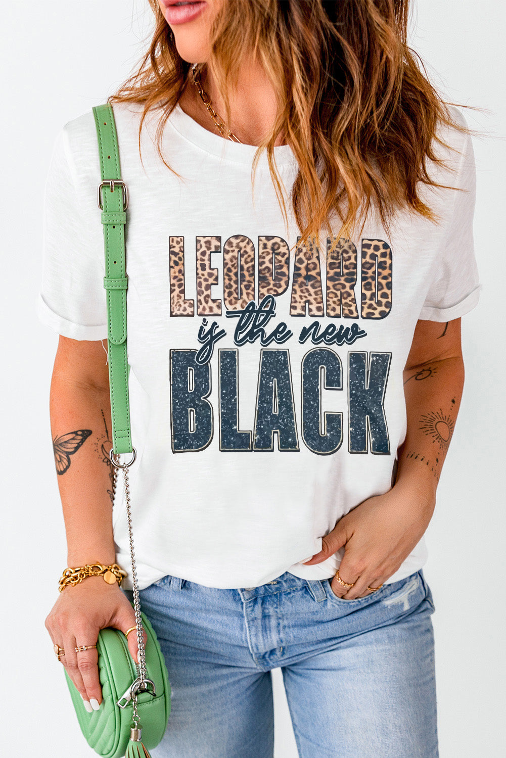 White Leopard Is The New Black Graphic T Shirt Graphic Tees JT's Designer Fashion