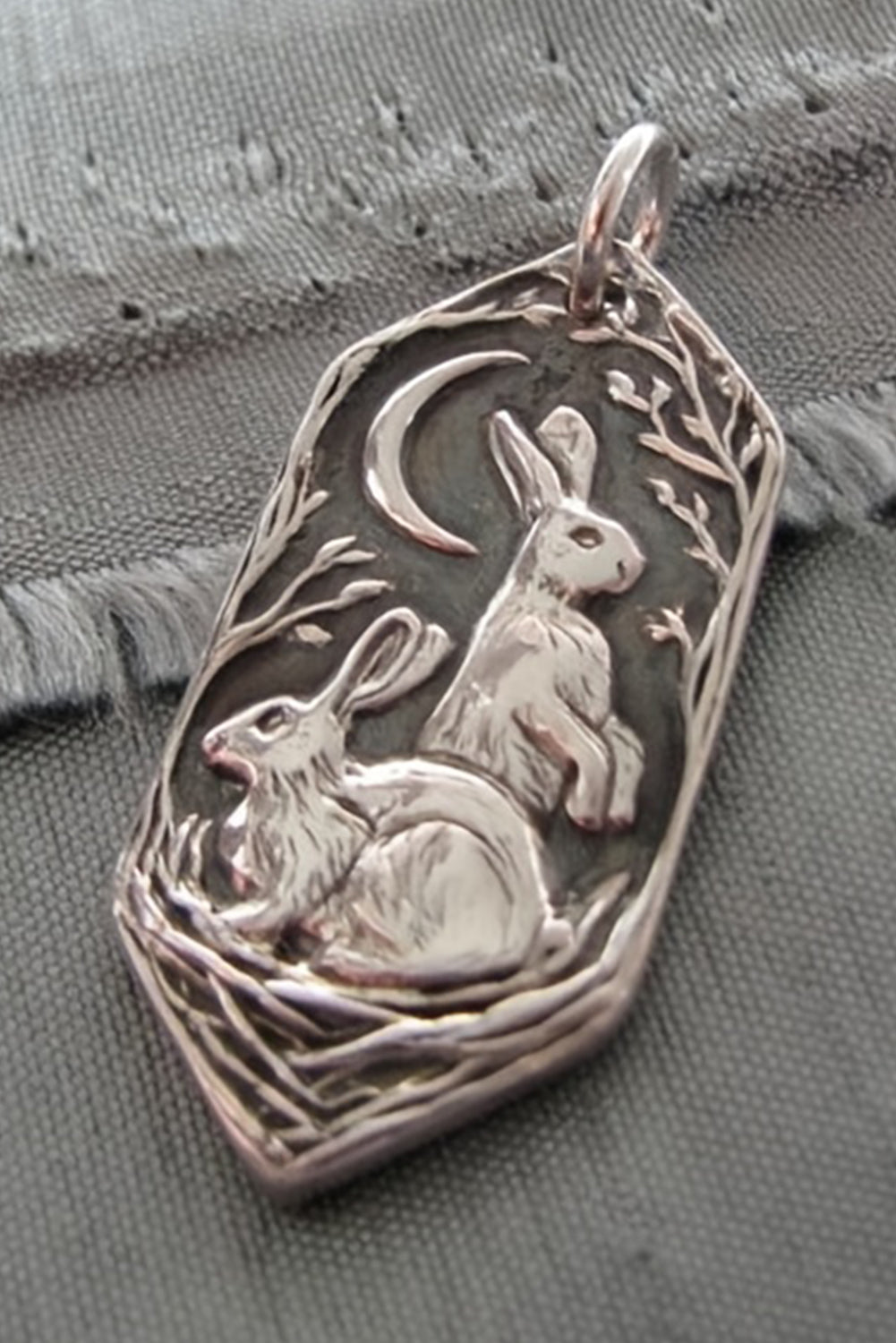 Black Easter Rabbit Pendant Necklace Jewelry JT's Designer Fashion