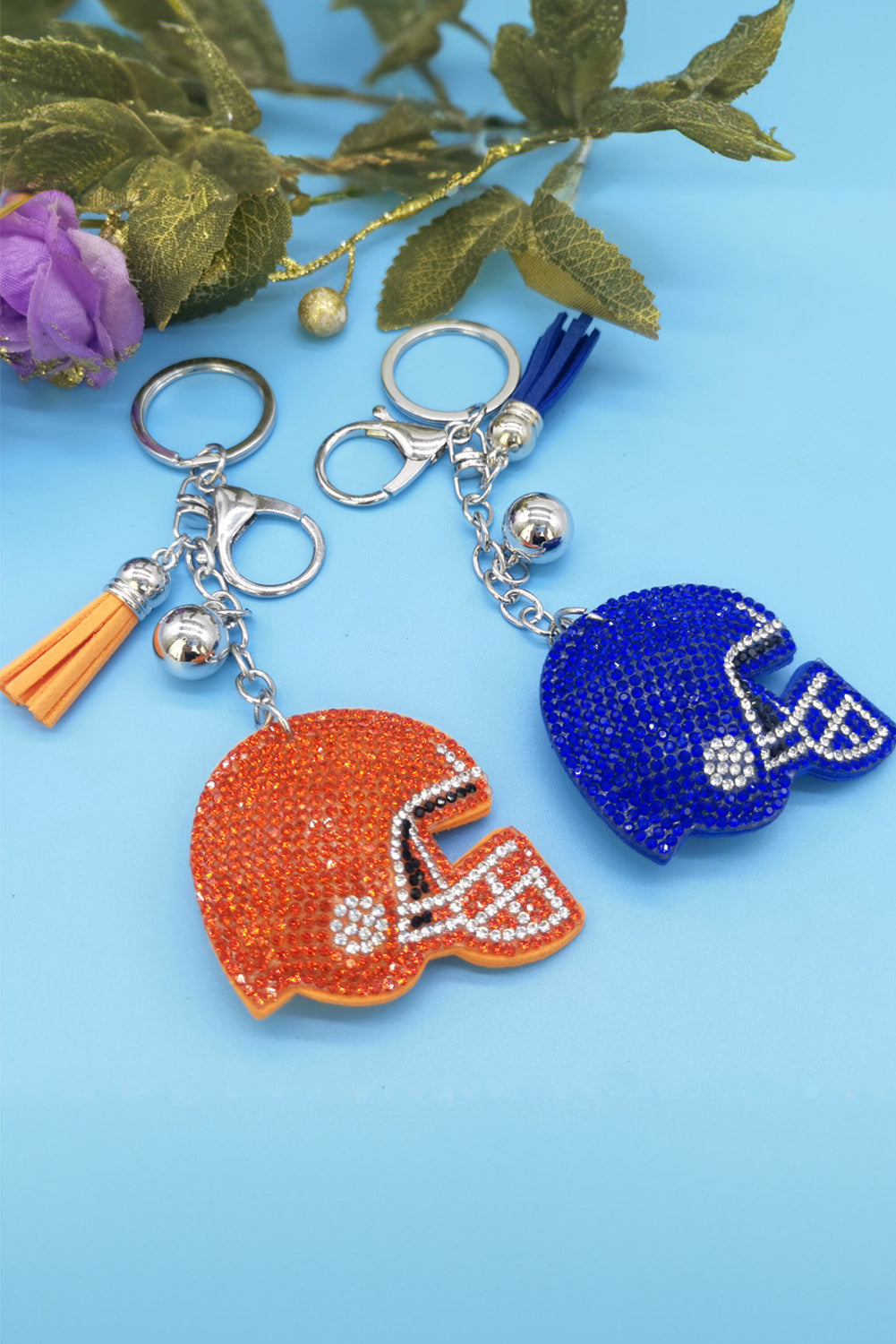 Bluing Crystal Baseball Cap Tassel Key Ring Other Accessories JT's Designer Fashion