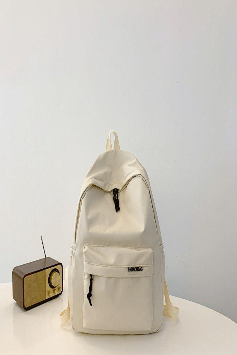 Adjustable Strap Cloth Large Backpack Bag Ivory One Size Backpacks JT's Designer Fashion