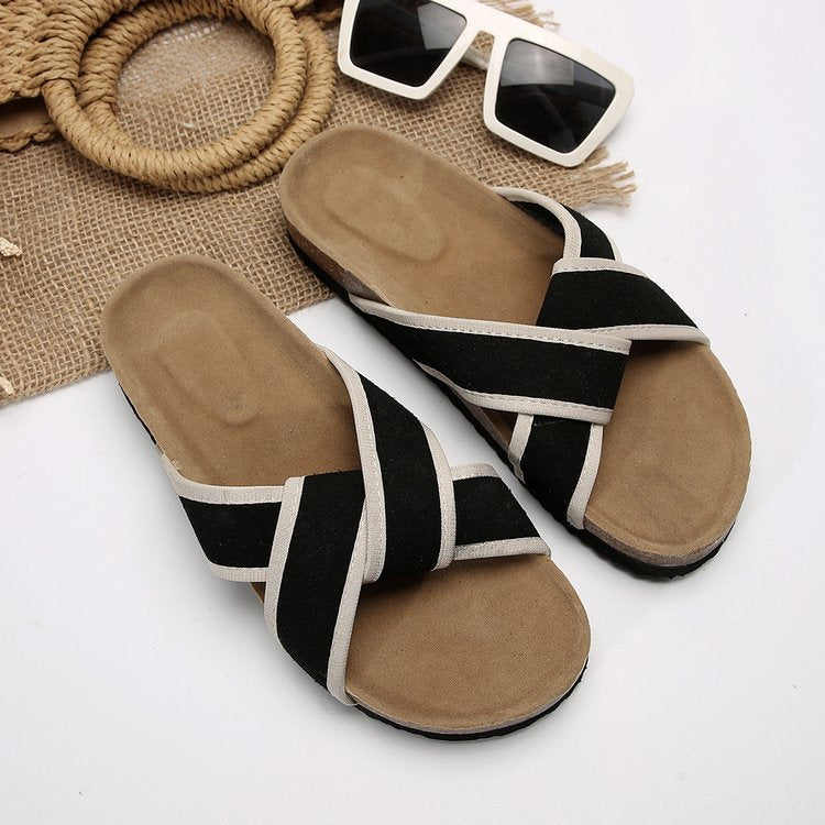 Contrast Open Toe Platform Sandals Sandals JT's Designer Fashion