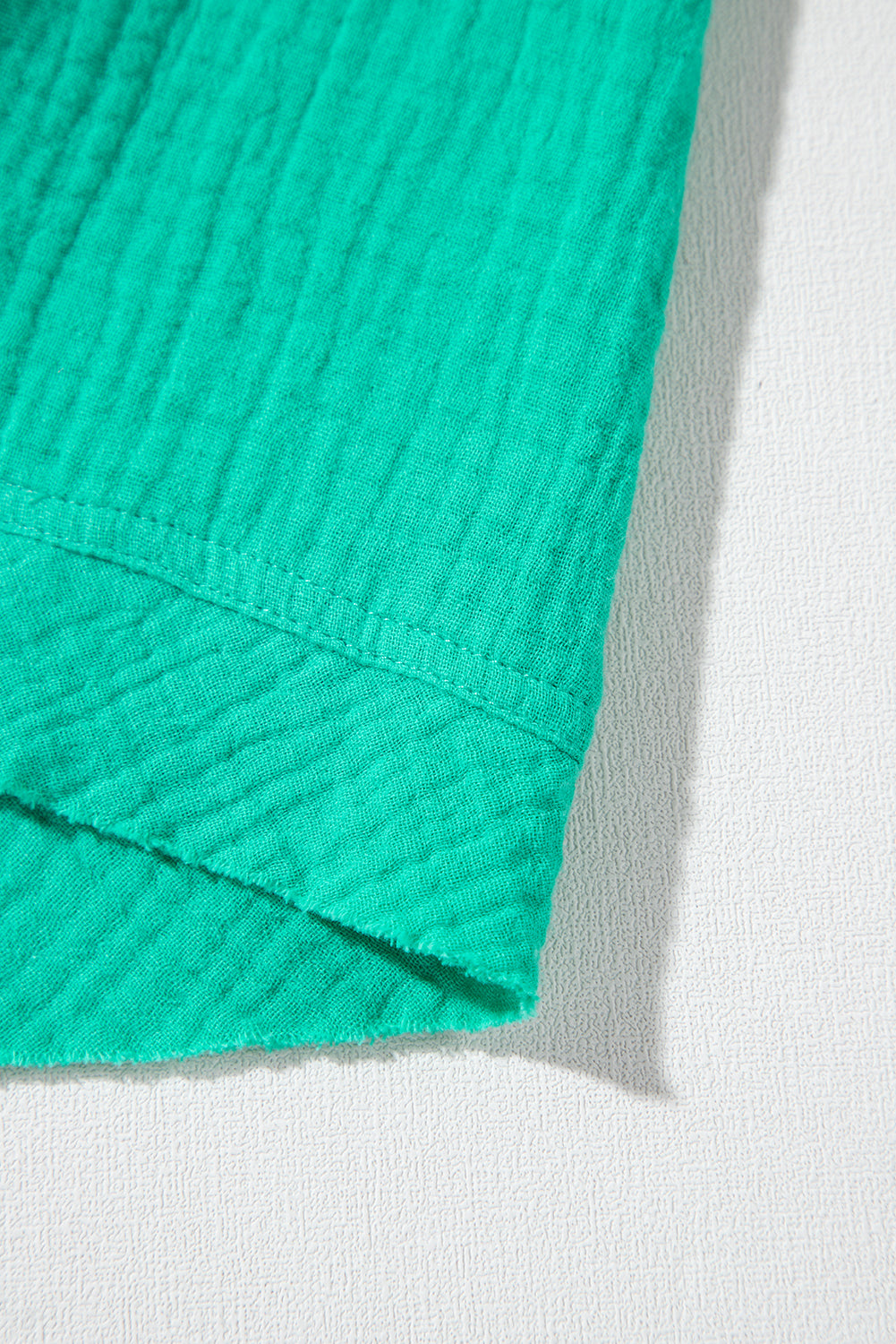 Sea Green Textured Buttoned Thin Strap Tiered Loose Fit Mini Dress Mini Dresses JT's Designer Fashion