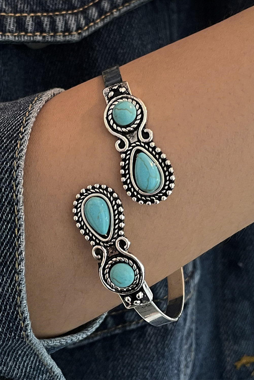 Skobeloff Western Turquoise Stone Bracelet Jewelry JT's Designer Fashion