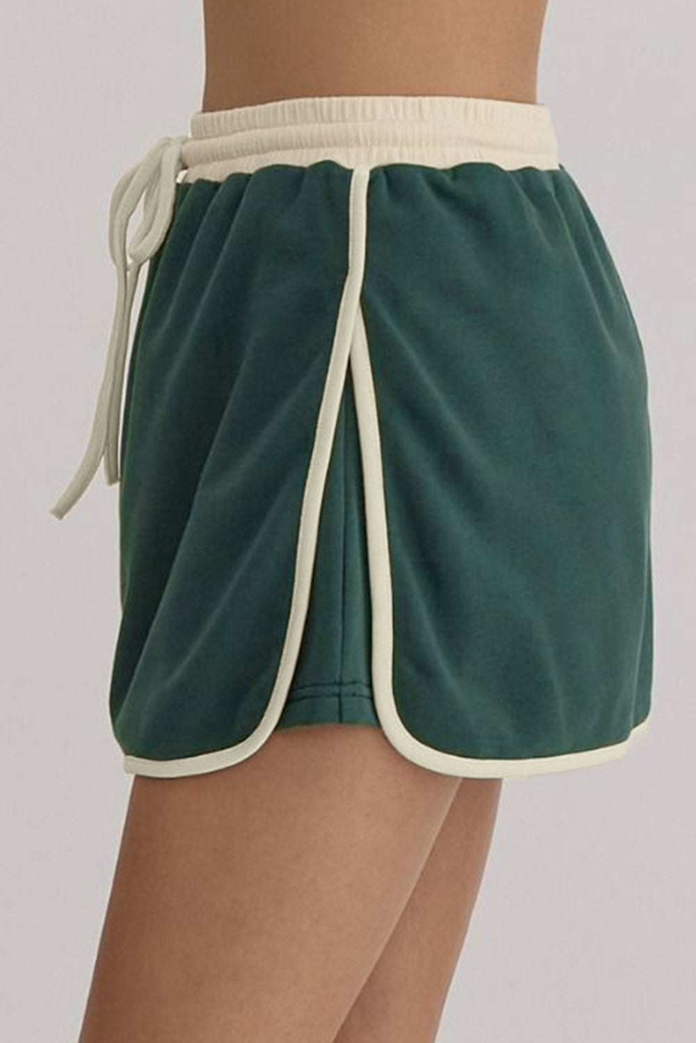 Evergreen Color Contrast Loose Pullover and Lace-up Waist Skort Set Two Piece Dresses JT's Designer Fashion