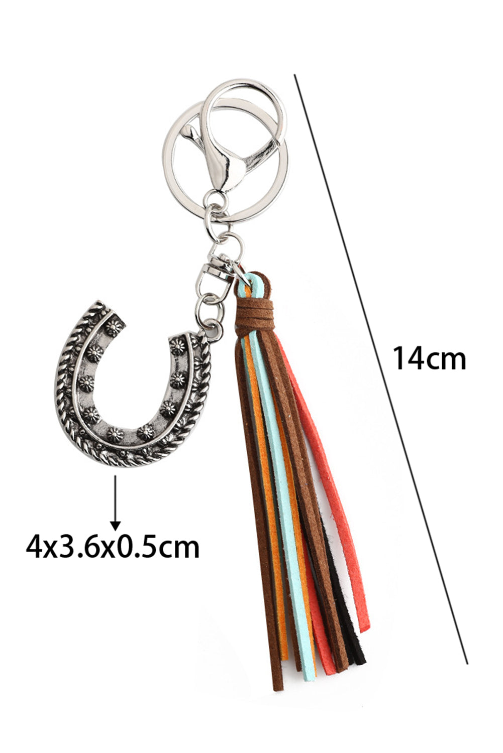 Chestnut Western Horseshoe Iron Tasseled Key Chain Other Accessories JT's Designer Fashion