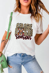White Crawfish Season Leopard Letter Graphic Tee Graphic Tees JT's Designer Fashion