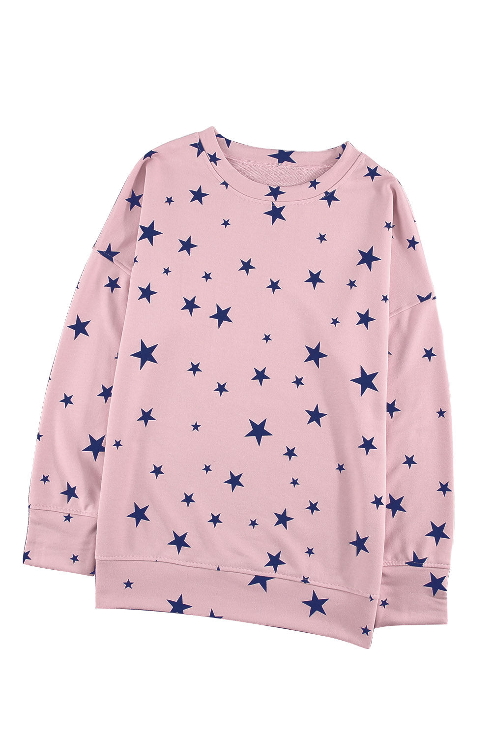 Pink Give A Little Love Crew Neck Star Print Long Sleeve Top Long Sleeve Tops JT's Designer Fashion