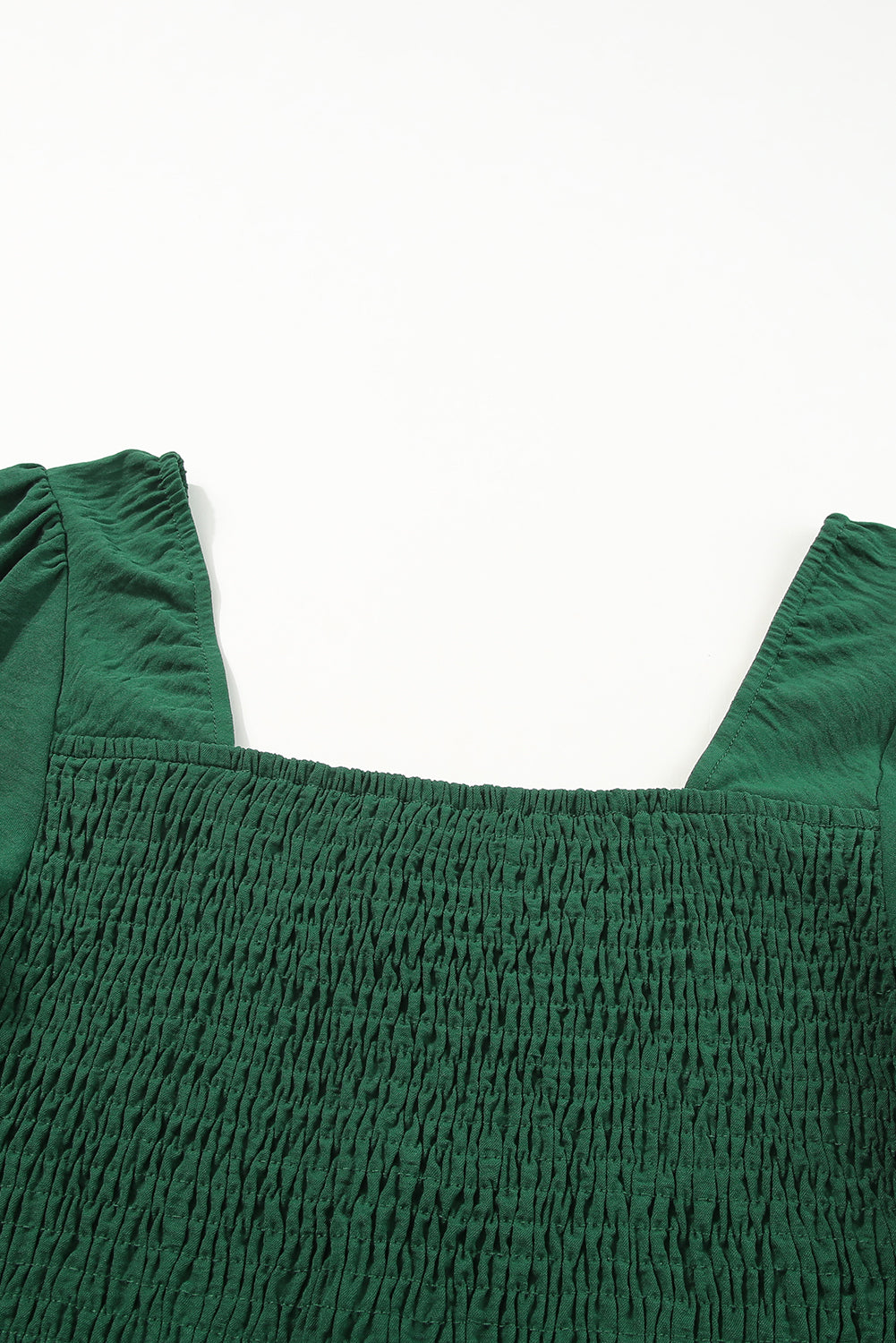 Green Square Neck Smocked Peplum Top and Pants Set Pant Sets JT's Designer Fashion