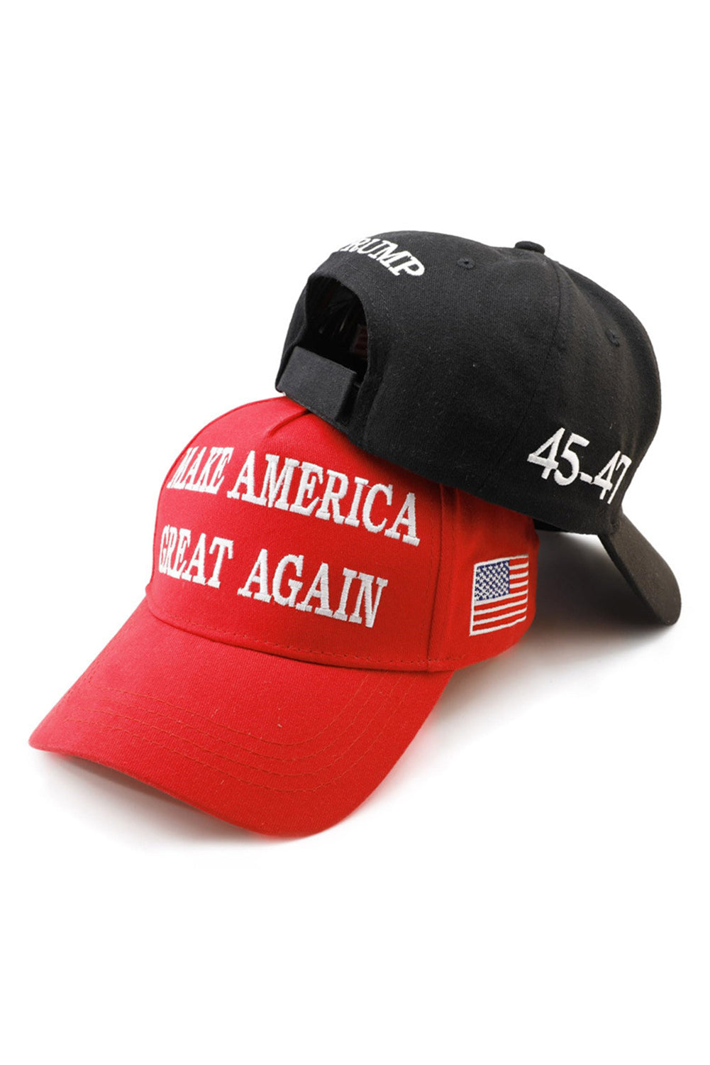 Fiery Red MAKE AMERICA GREAT AGAIN Embroidered Peaked Cap Hats & Caps JT's Designer Fashion