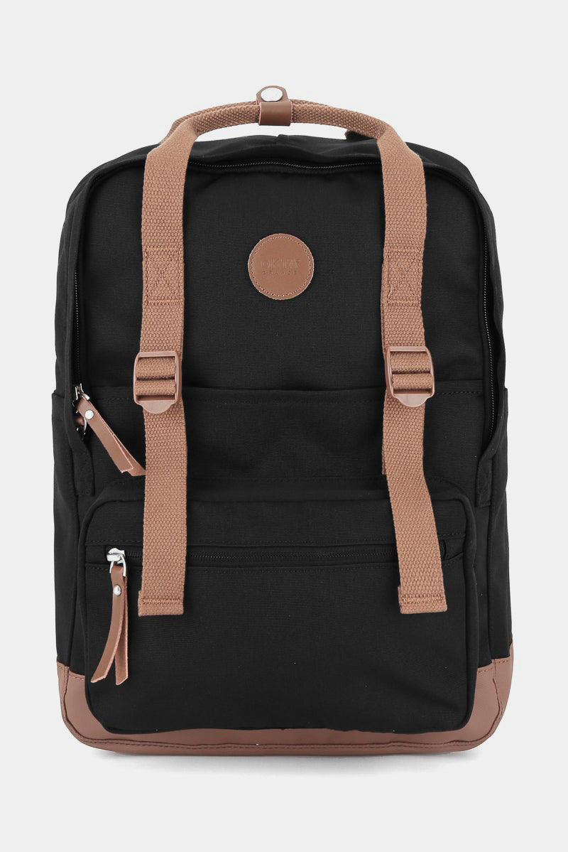 Himawari Waterproof Canvas Backpack Bag with Side Pockets Black Brown One Size Backpacks JT's Designer Fashion