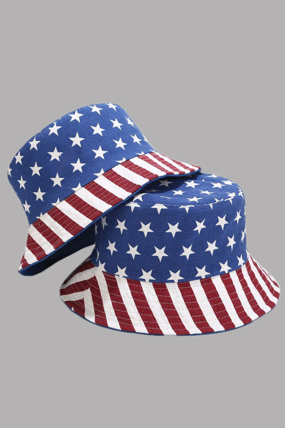 Multicolor Stars and Stripes Flag Print Casual Bucket Hat Hats & Caps JT's Designer Fashion