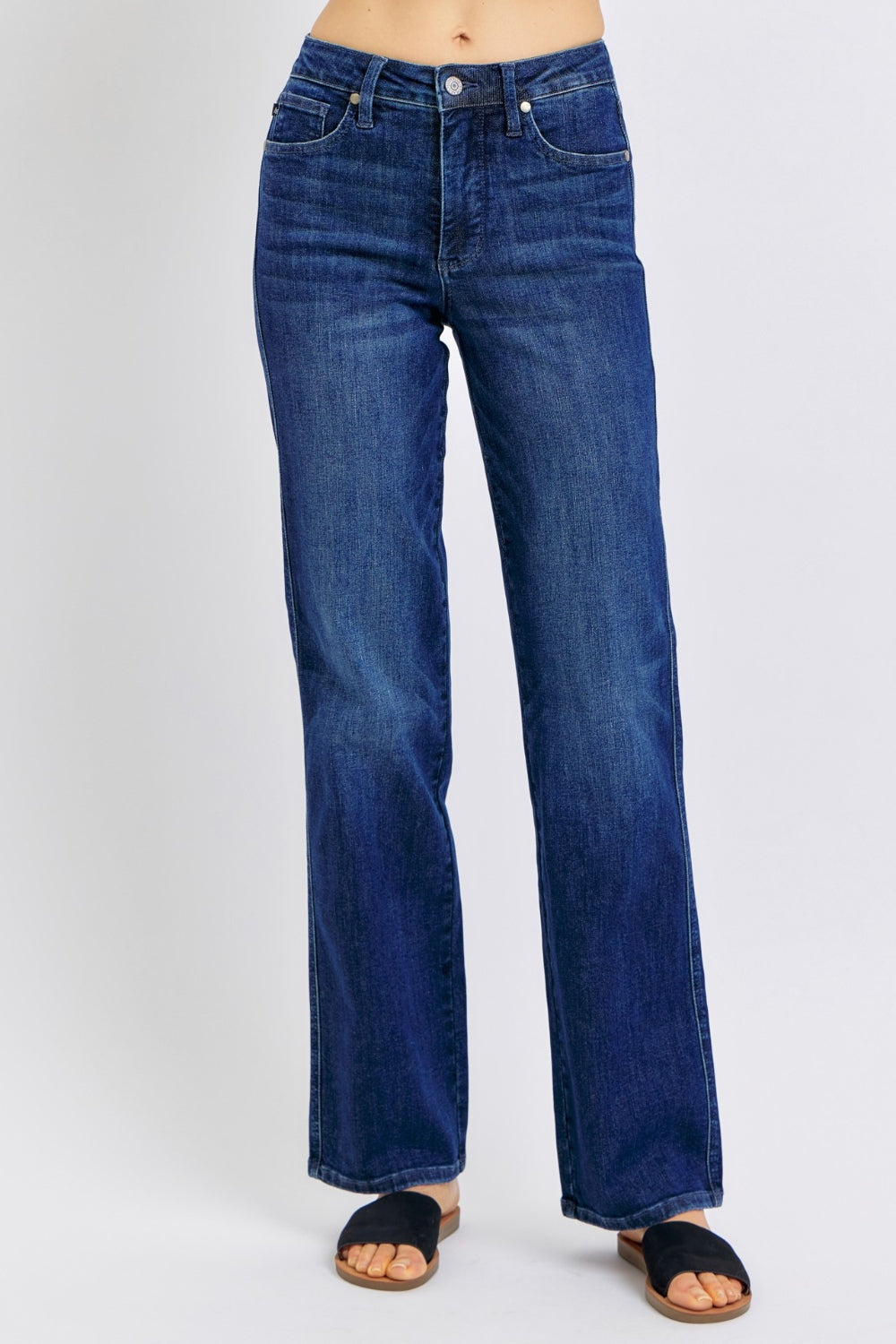 Judy Blue Full Size High Waist Tummy Control Straight Jeans High Waist Jeans JT's Designer Fashion