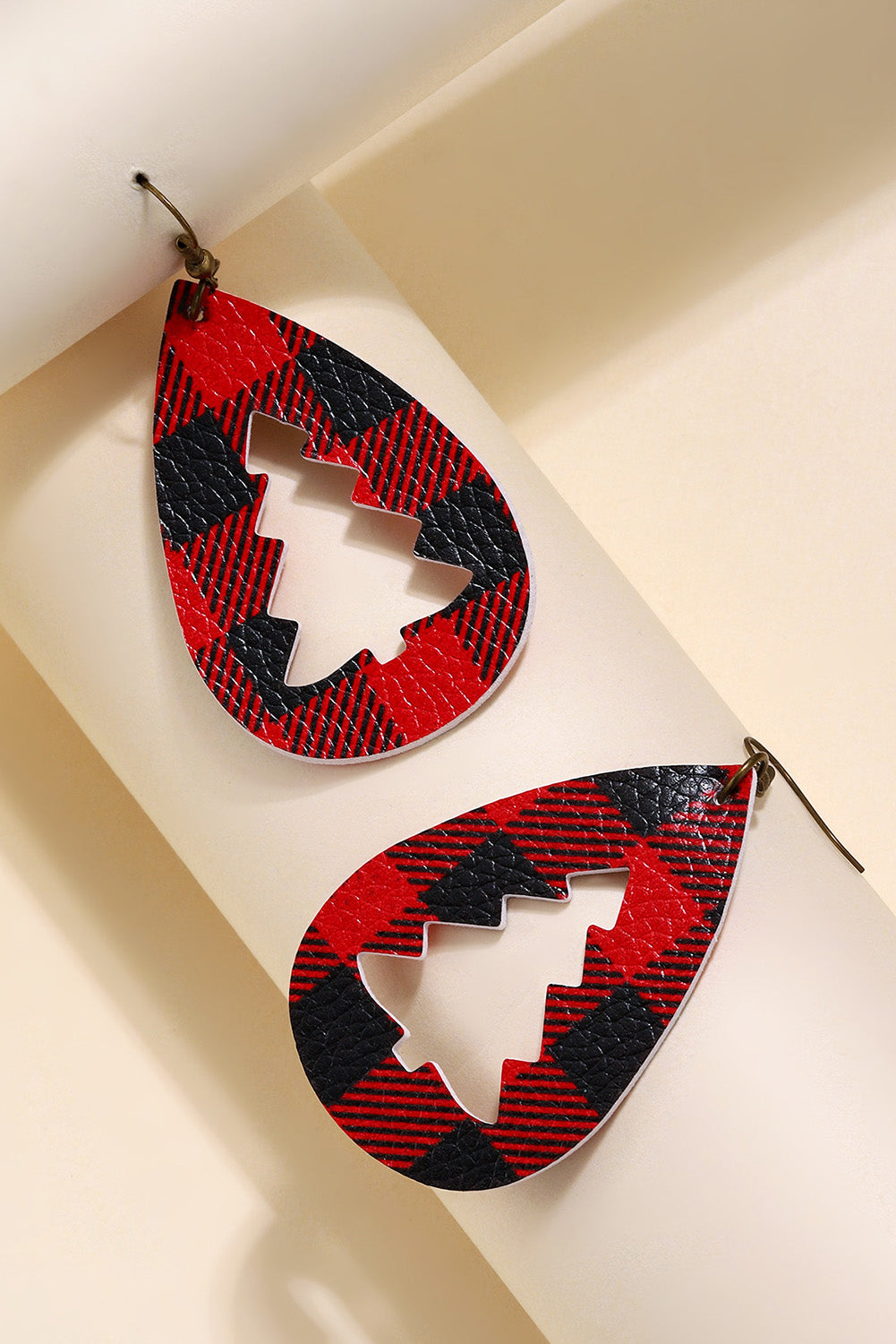 Plaid Christmas Tree Shape Drop Earrings Jewelry JT's Designer Fashion