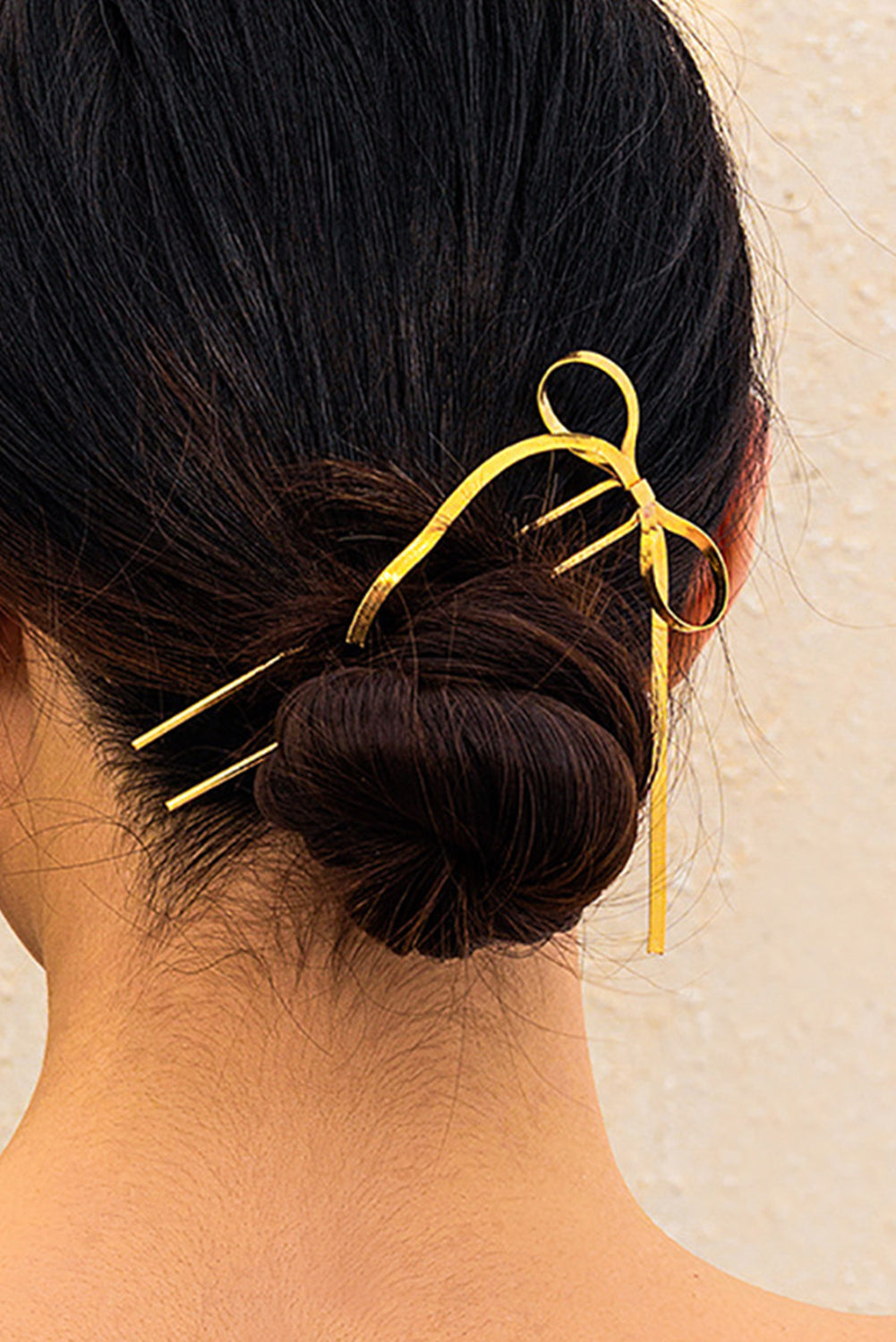 Gold Minimalism Bow Knot Alloy Hair Clasp Headwear JT's Designer Fashion