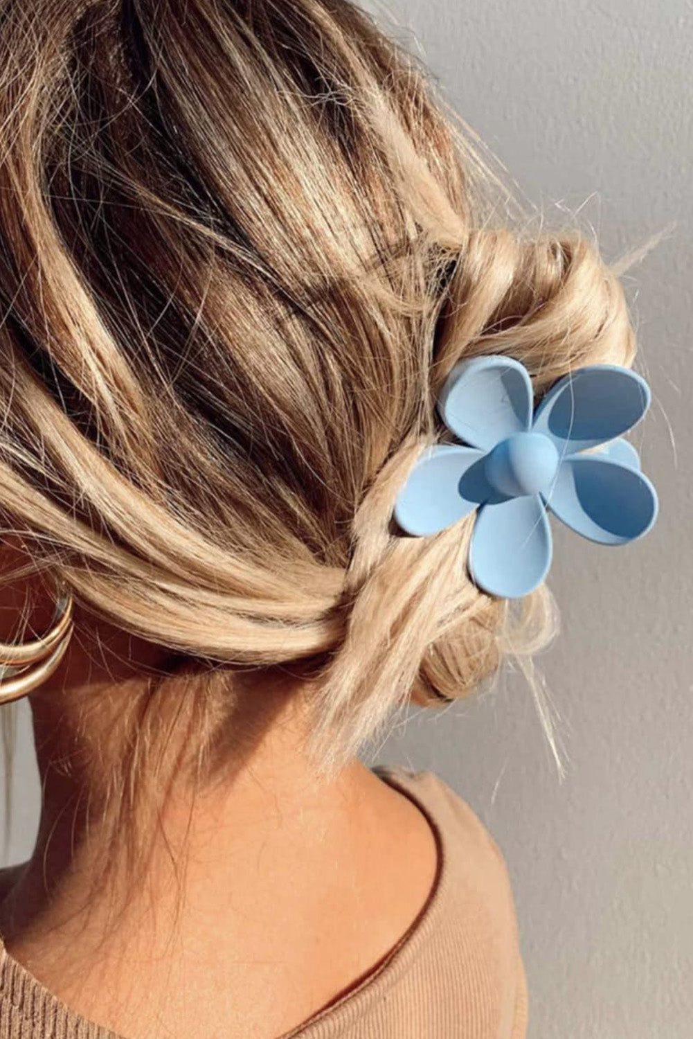 Sky Blue Flower Hair Claw Clip Headwear JT's Designer Fashion