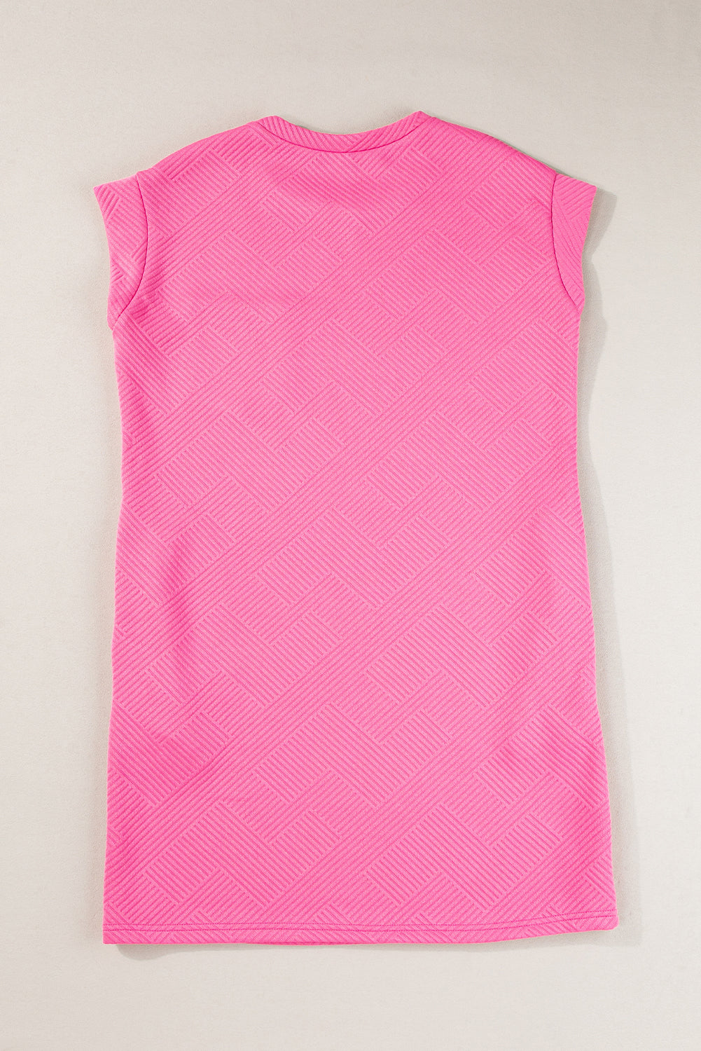 Sachet Pink Textured Cap Sleeve T Shirt Dress T Shirt Dresses JT's Designer Fashion