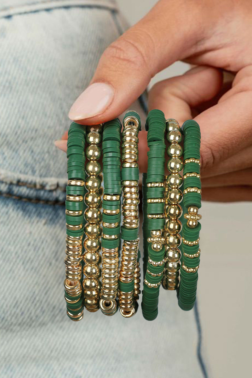 Vineyard Green St Patricks Multi Layered Beaded Bracelet Set Jewelry JT's Designer Fashion