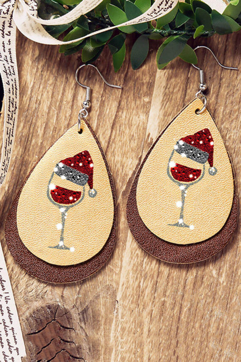 Graphic Print Christmas Water Drop Earrings Jewelry JT's Designer Fashion