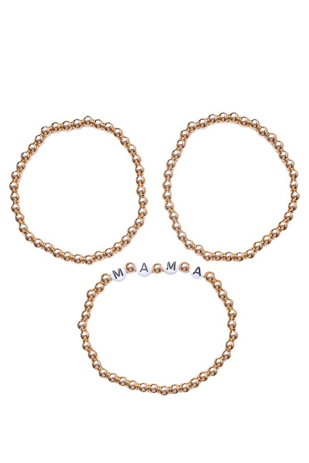 Gold MAMA Letters Beaded Bracelet Jewelry JT's Designer Fashion