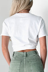 White LUCKY Printed Round Neck St Patricks T Shirt Graphic Tees JT's Designer Fashion