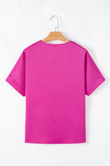 Bright Pink Silky V Neck Dolman Blouse Pre Order Tops JT's Designer Fashion