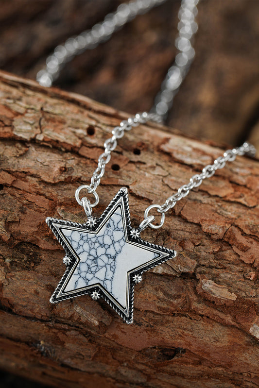 White Star Shape Pendant Chain Necklace Jewelry JT's Designer Fashion