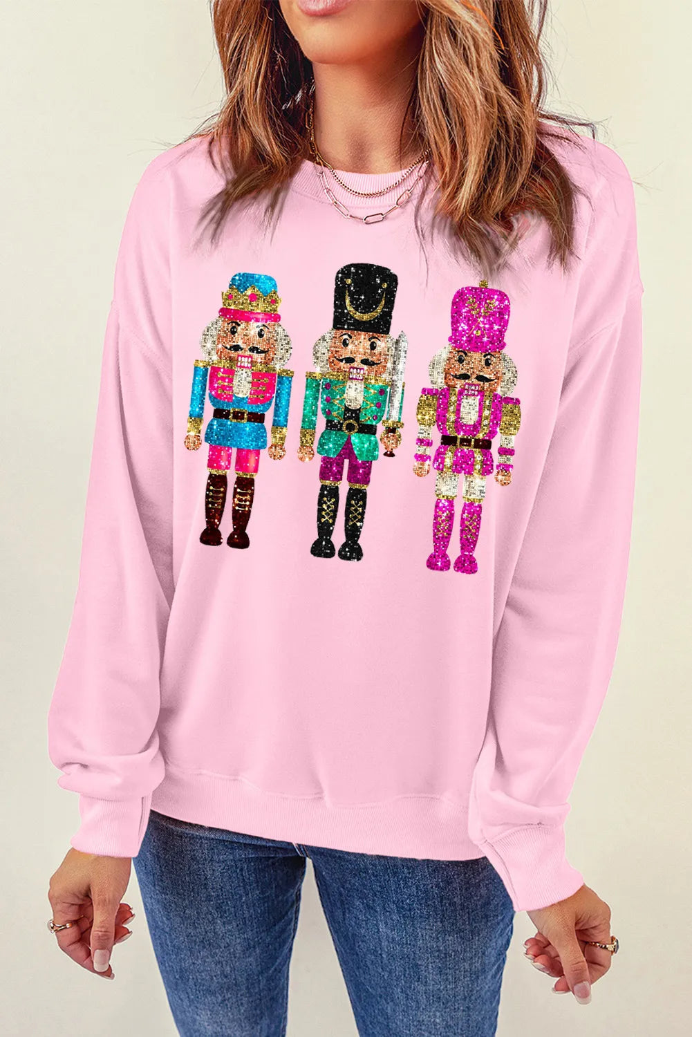 Nutcracker Round Neck Long Sleeve Sweatshirt Long Sleeve Tops JT's Designer Fashion