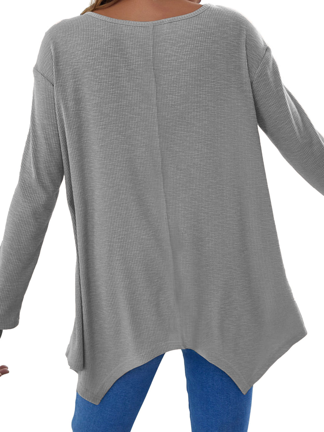 Full Size V-Neck Long Sleeve T-Shirt Long Sleeve Tops JT's Designer Fashion