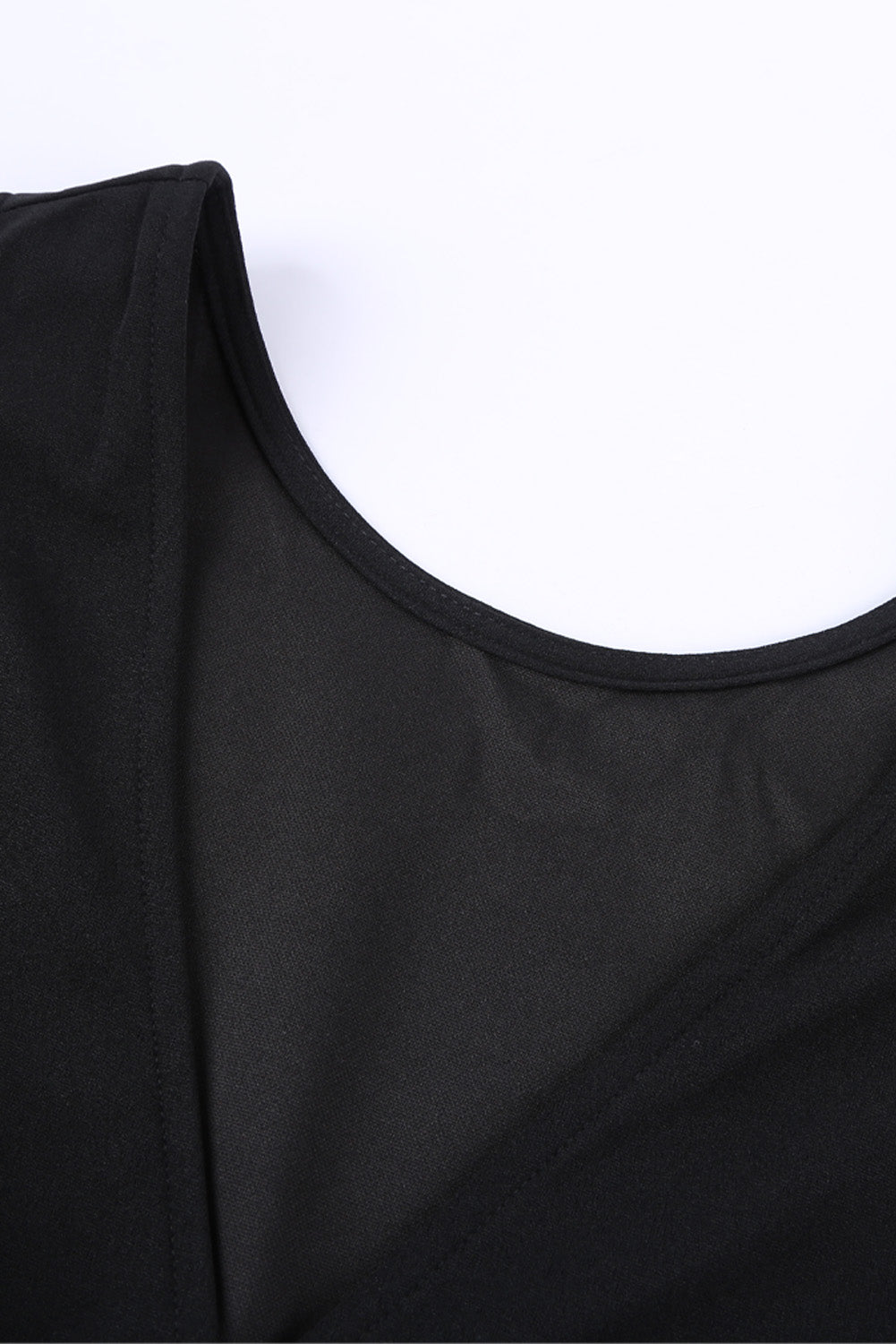 Black Deep V-neck Sleeveless Solid Jumpsuit Jumpsuits & Rompers JT's Designer Fashion