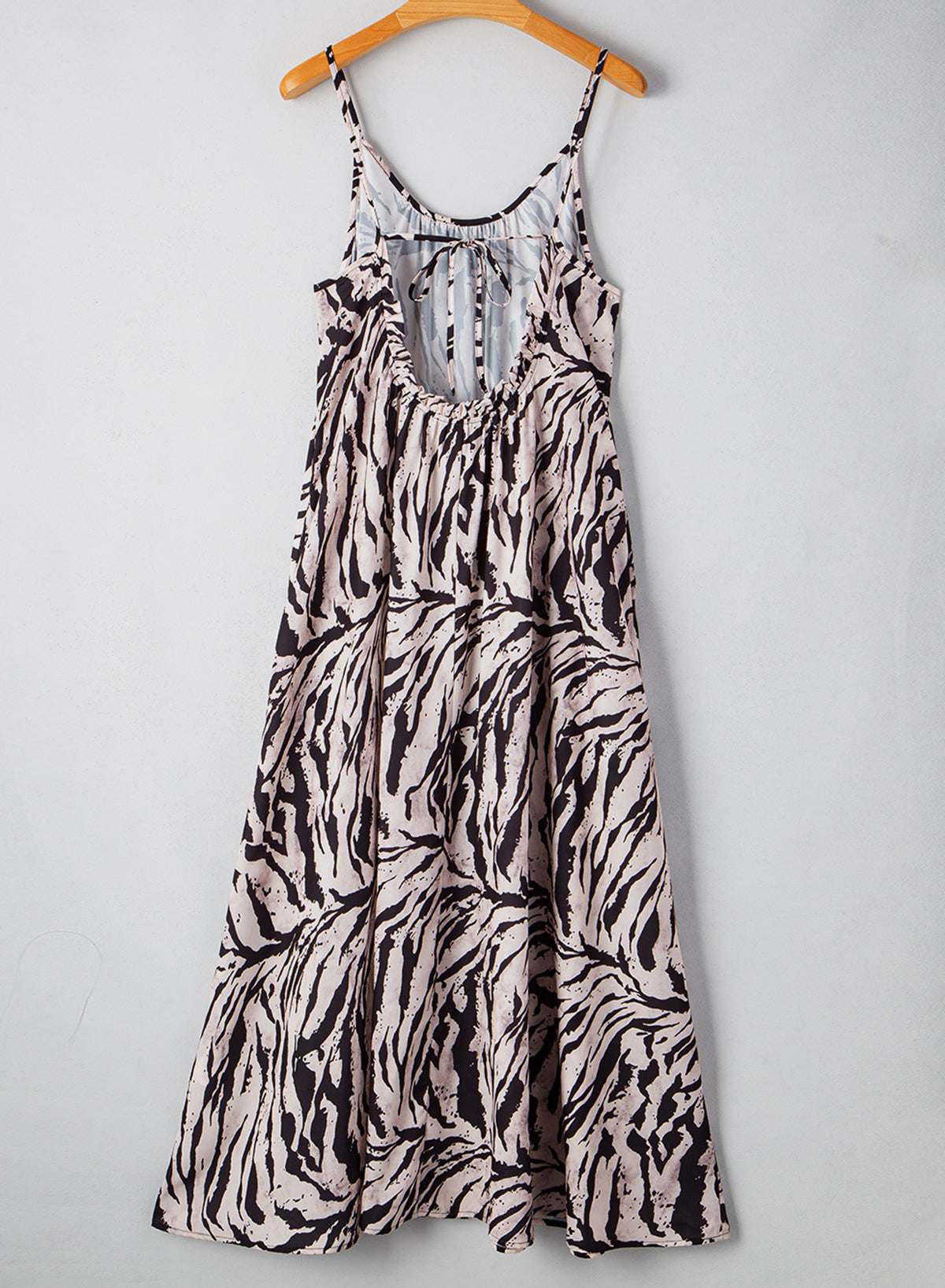 Black Abstract Print Open Back Boho Loose Maxi Sundress Maxi Dresses JT's Designer Fashion