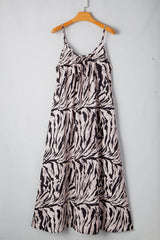 Black Abstract Print Open Back Boho Loose Maxi Sundress Maxi Dresses JT's Designer Fashion