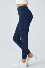 Sail Blue Skinny Fit Ankle High Waist Jeans Bottoms JT's Designer Fashion