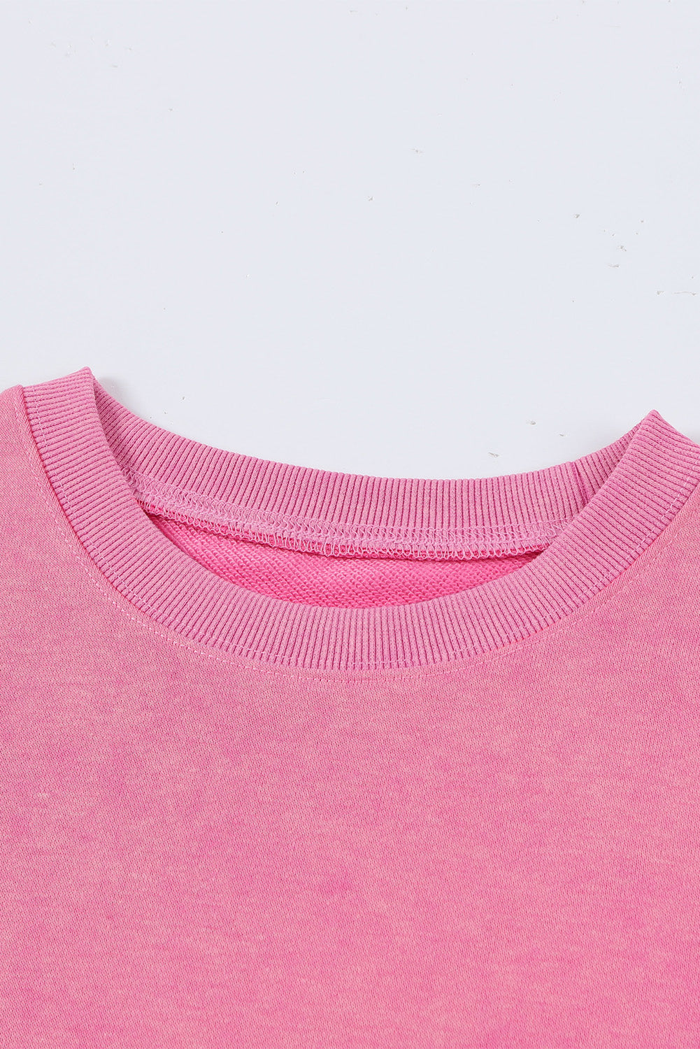 Pink Drop Shoulder Ribbed Trim Oversized Sweatshirt Sweatshirts & Hoodies JT's Designer Fashion