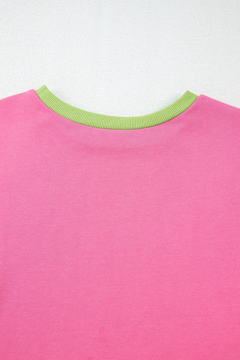 Pink Colorblock Exposed Seam Crewneck Casual Sweatshirt Sweatshirts & Hoodies JT's Designer Fashion