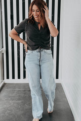 Beau Blue Light Wash Exposed Seam Plus Size Jeans Plus Size Bottoms JT's Designer Fashion