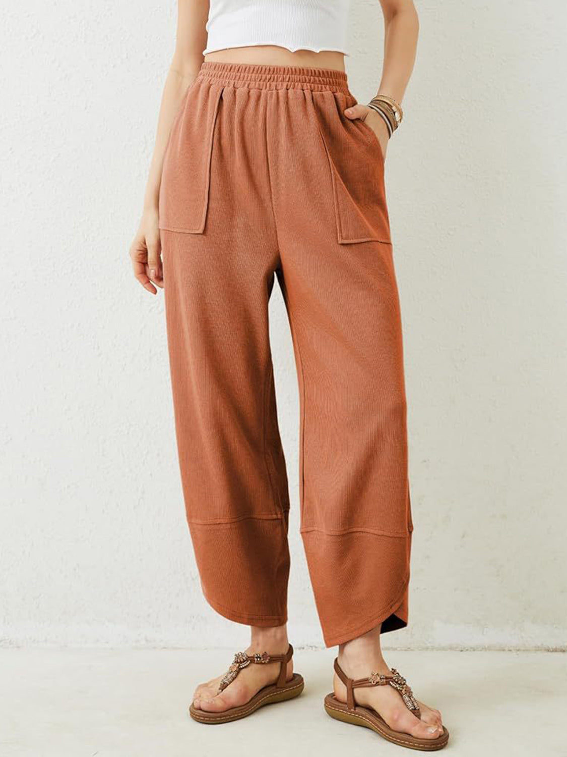 Lovelet Elastic Waist Wide Leg Pants Pants & Culotte JT's Designer Fashion