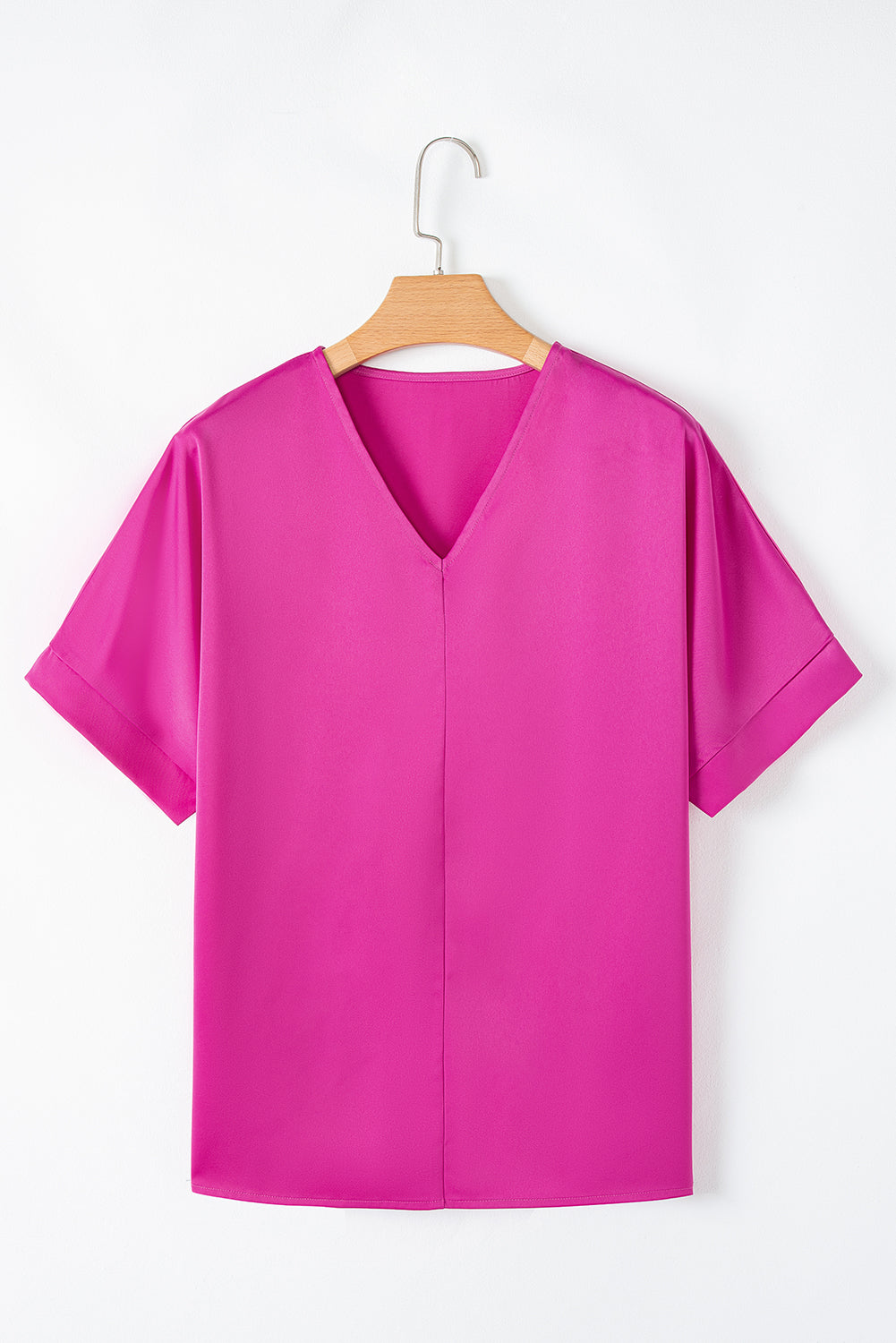 Bright Pink Silky V Neck Dolman Blouse Pre Order Tops JT's Designer Fashion