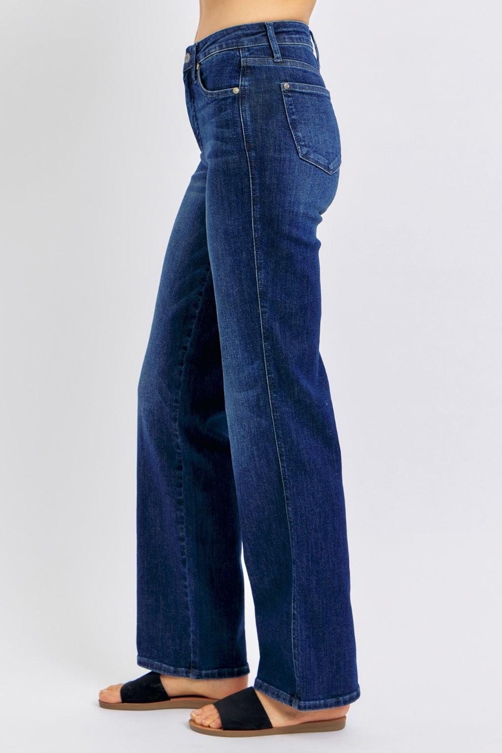 Judy Blue Full Size High Waist Tummy Control Straight Jeans High Waist Jeans JT's Designer Fashion