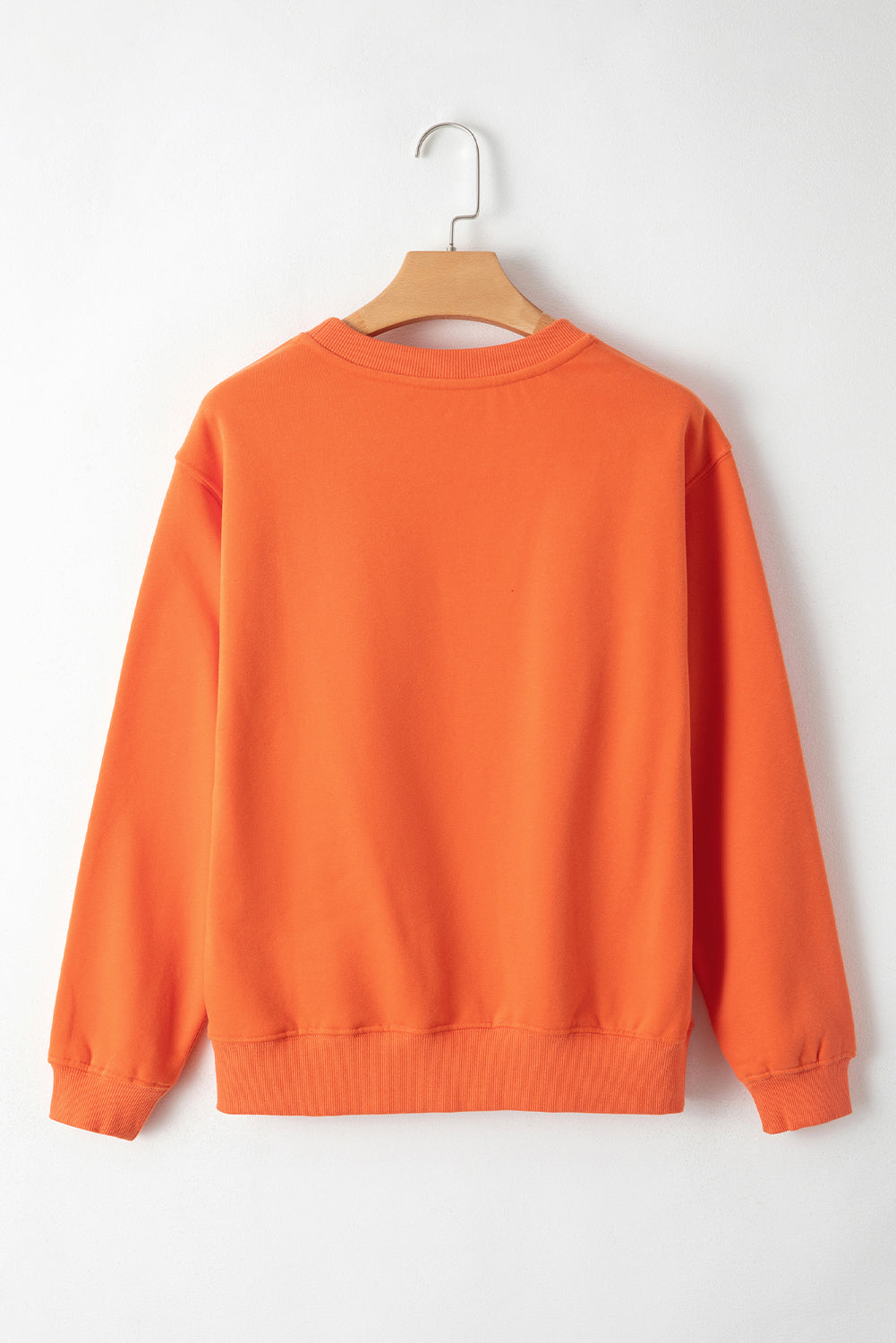 Russet Orange Solid Fleece Lined Drop Shoulder Terry Sweatshirt Sweatshirts & Hoodies JT's Designer Fashion