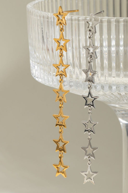 Stainless Steel Cutout Star Earrings Earrings JT's Designer Fashion