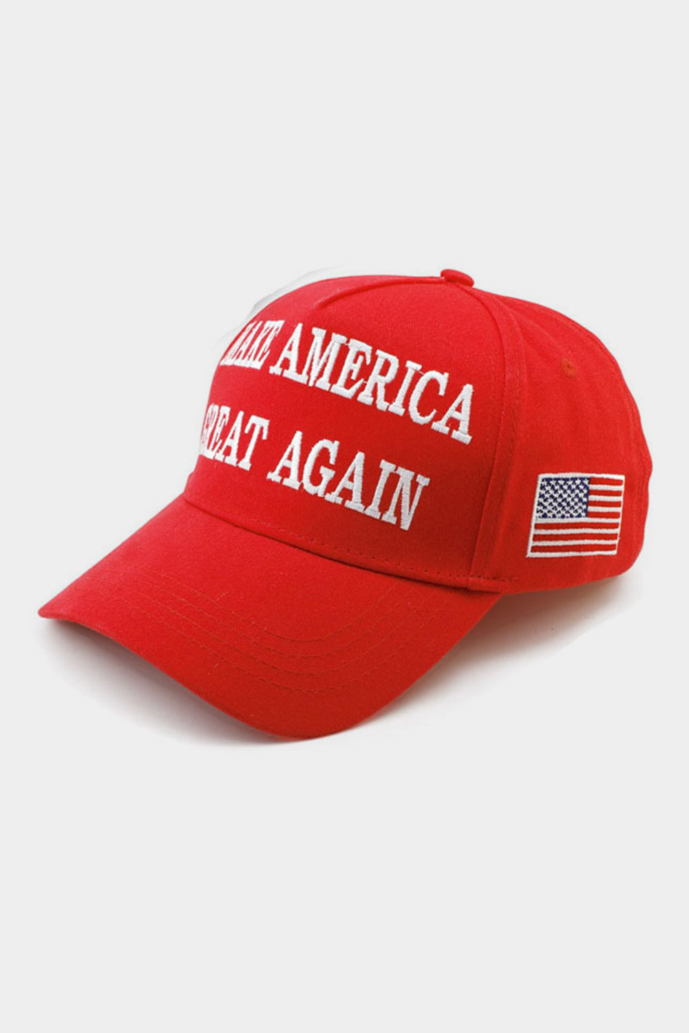 Fiery Red MAKE AMERICA GREAT AGAIN Embroidered Peaked Cap Hats & Caps JT's Designer Fashion