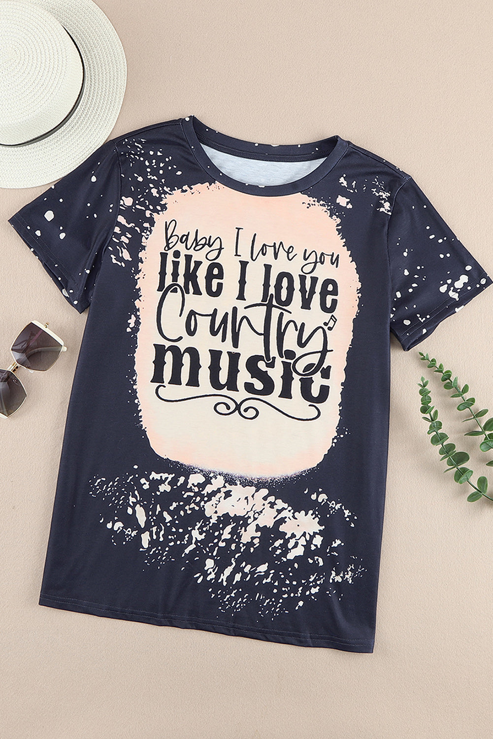 Black Baby I Love You Like I Love t Country music Graphic Tee Graphic Tees JT's Designer Fashion