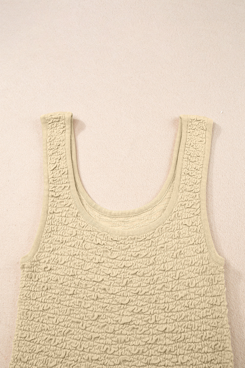 Apricot Textured U Neck Slim Fit Tank Top Pre Order Sweaters & Cardigans JT's Designer Fashion