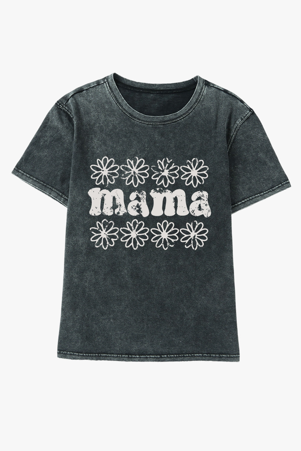 Black Flower mama Graphic Crewneck T Shirt Graphic Tees JT's Designer Fashion