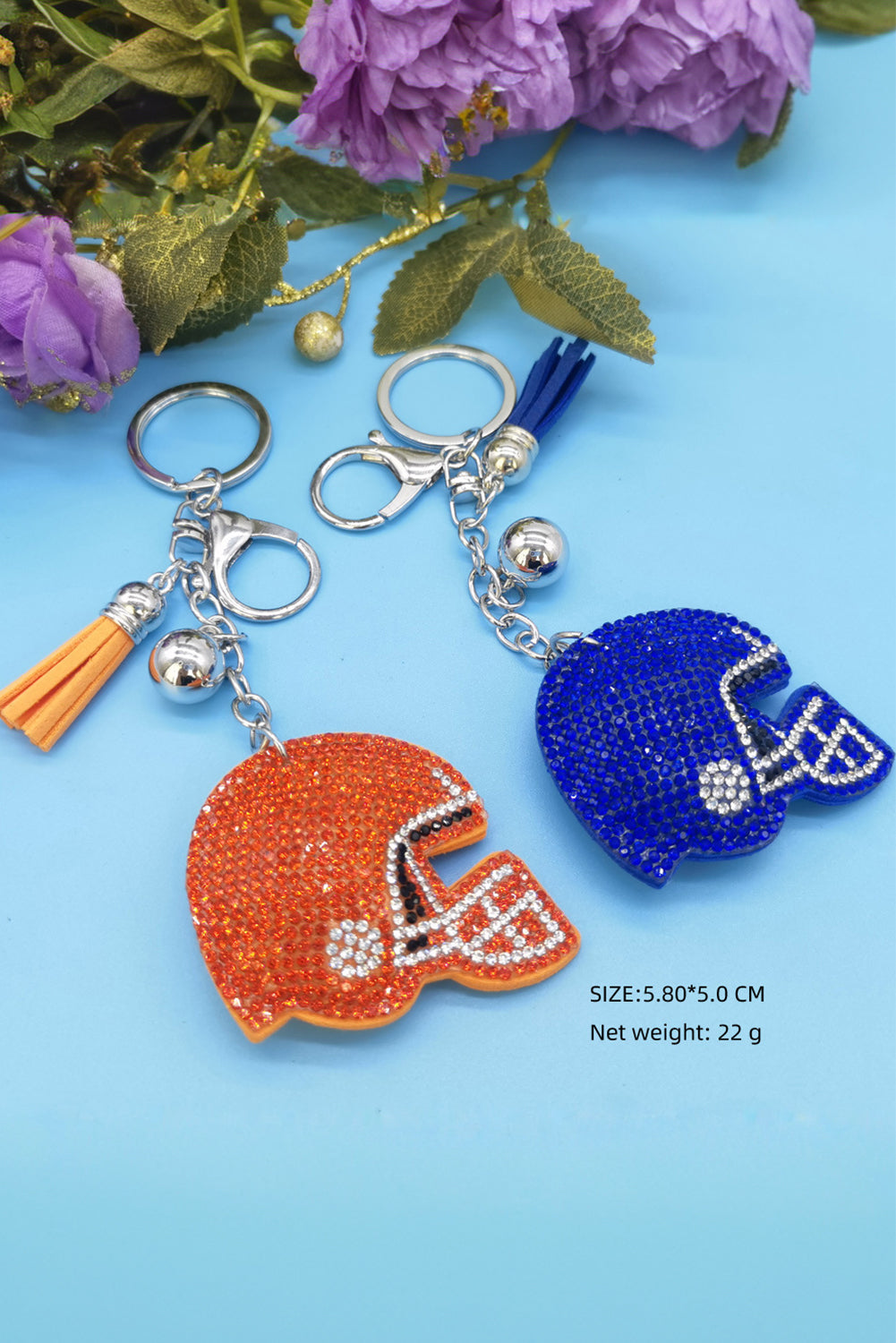 Bluing Crystal Baseball Cap Tassel Key Ring Other Accessories JT's Designer Fashion